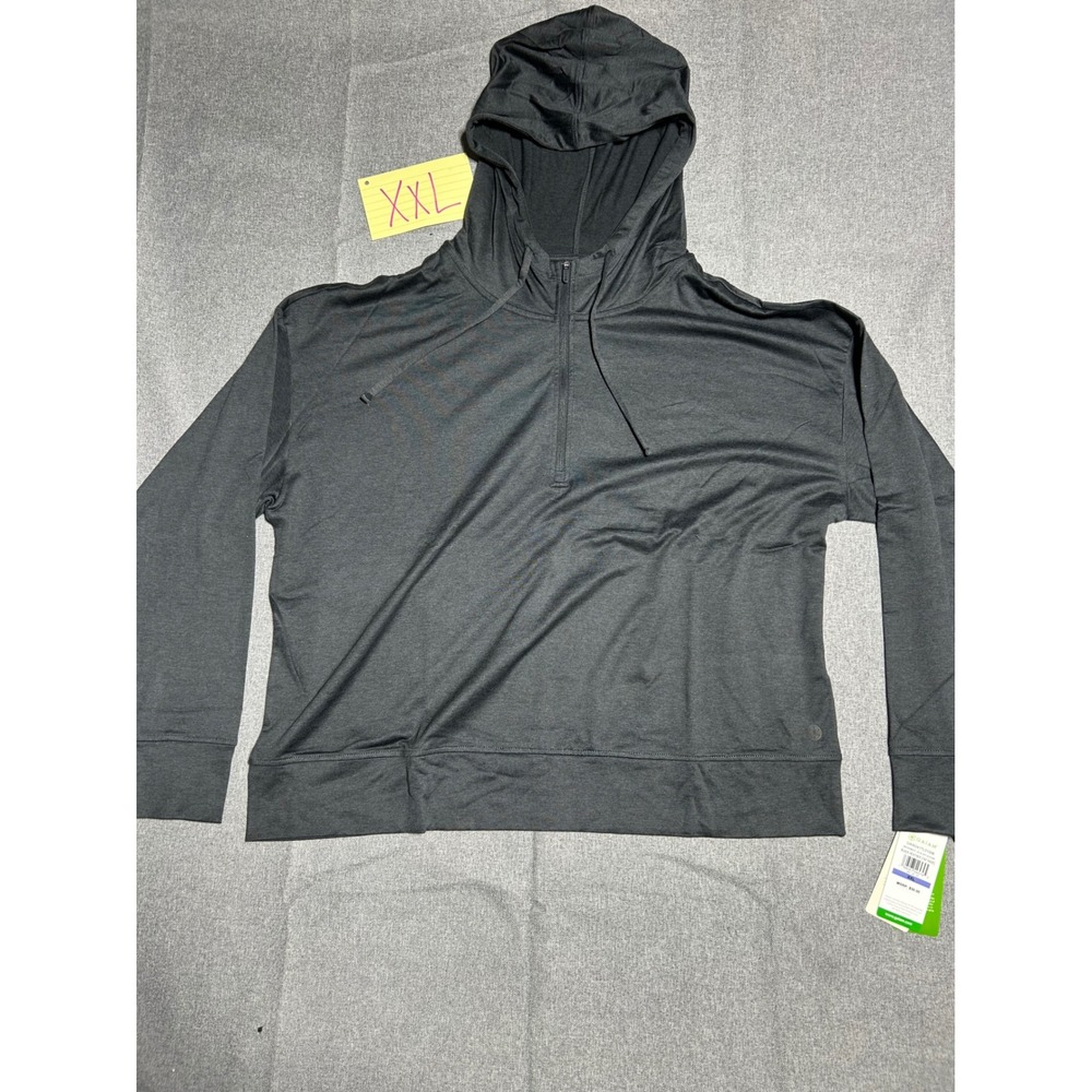 Gaiam Movement‎ 1/2 Zip Hoodie Womens XXL Black Heather Gorpcore Activewear Yoga